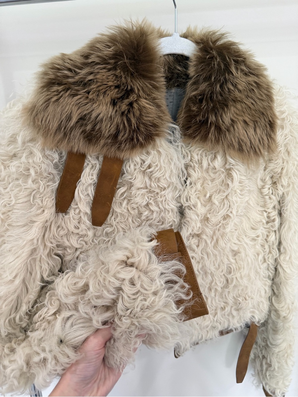 Vintage Late 1970s Glam Fur Full Curly Lamb Jacket RARE Bold Editorial Unique - Picture 5 of 10